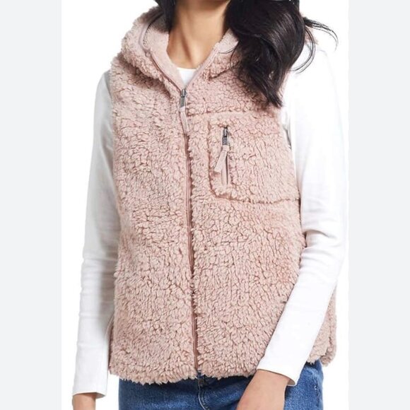 NWOT Weatherproof‎ Vintage Women's Hooded Sherpa Vest Size XXL Rose Pink - Picture 1 of 4